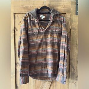 Abound Brown Striped Flannel with Hood